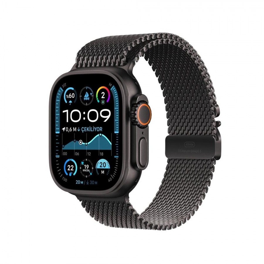 Apple Watch Ultra 2 GPS + Cellular 49mm Siyah Titanyum Kasa Siyah Titanyum Milano Loop - M