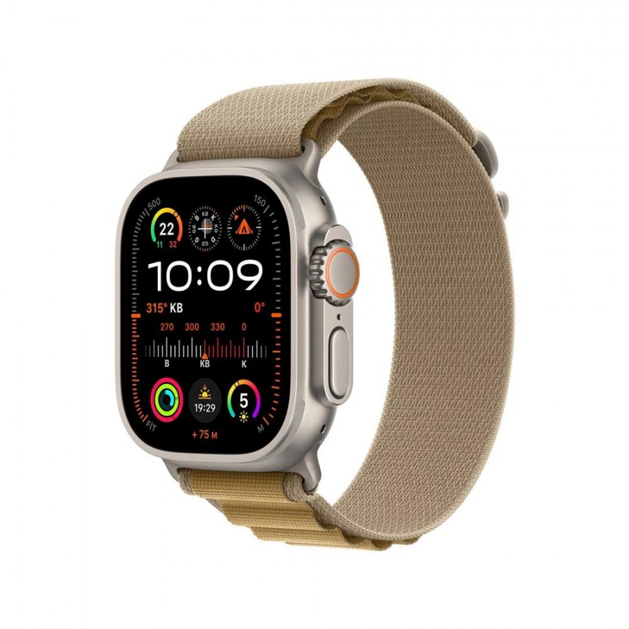 Apple Watch Ultra 2 GPS + Cellular 49mm Natürel Titanyum Kasa Uçuk Kahve Alpine Loop - M Apple Watch Ultra 2 GPS + Cellular 49mm Natürel Titanyum Kasa Uçuk Kahve Alpine Loop - M