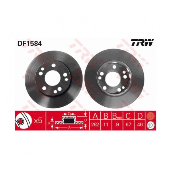 Mercedes Benz W201 Ön Fren Diski DF1584… Mercedes Benz W201 Ön Fren Diski DF1584…