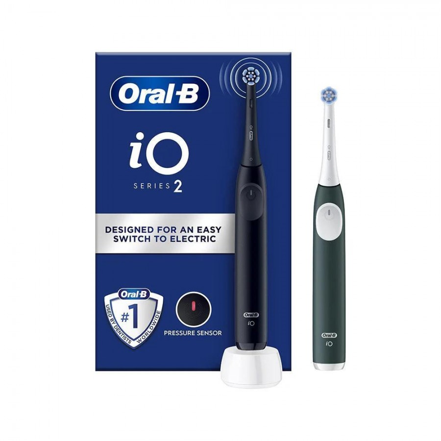 Oral-B iO2 Serisi Şarjlı Diş Fırçası 2'li Avantaj Paketi -Siyah/Yeşil